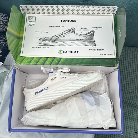 CARIUMA OCA RARE Low Pantone off white canvas very peri sneaker show purple 6.5 - Picture 5 of 7